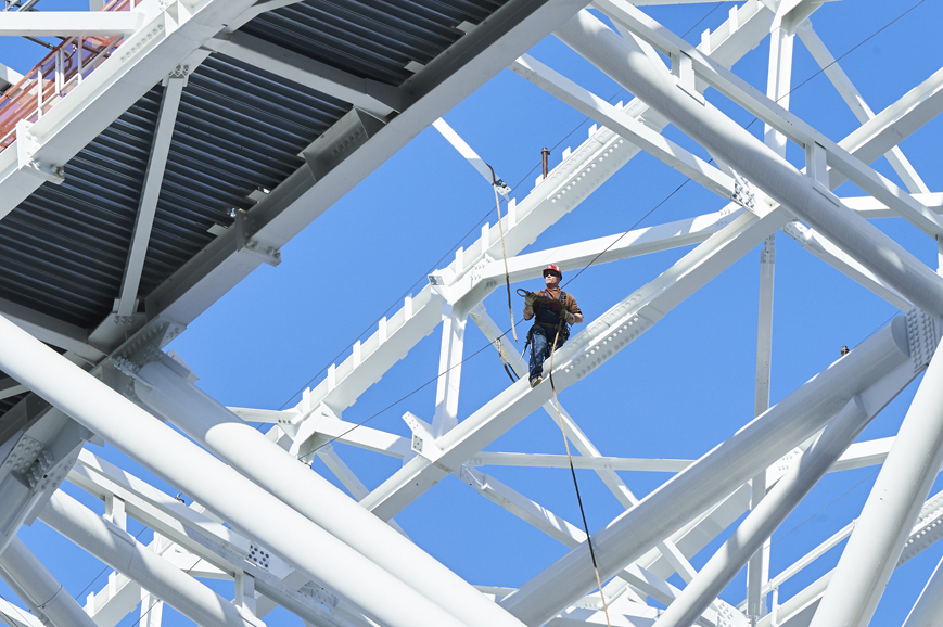 USTA Billie Jean King National Tennis Center construction transformation
update in Flushing, Queens. Photograph by Jennifer Pottheiser. Photograph courtesy USTA.