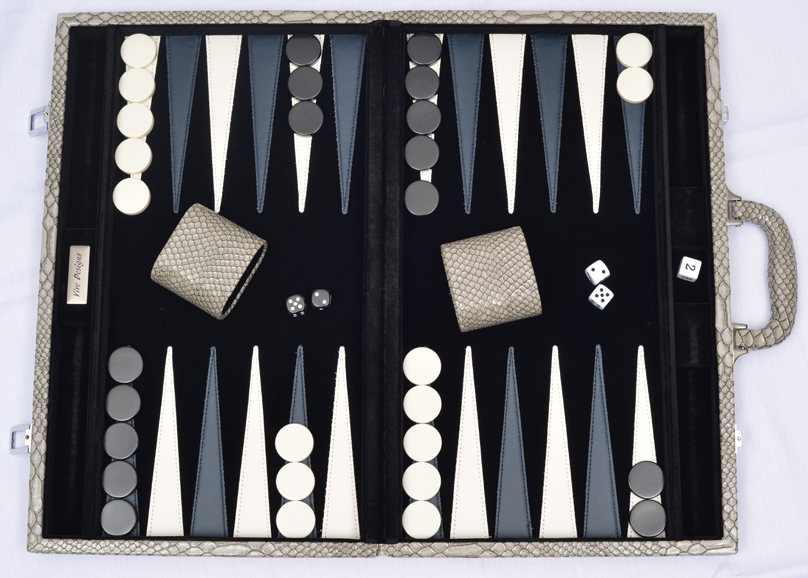 [3] The luxury backgammon board by VIVE in dark grey ($225). Photograph by Bob Rozycki.