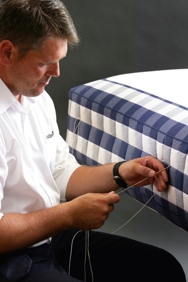 Every Hästens bed is crafted by hand in the company’s factory in Köping, Sweden.  Photograph courtesy Hästens.