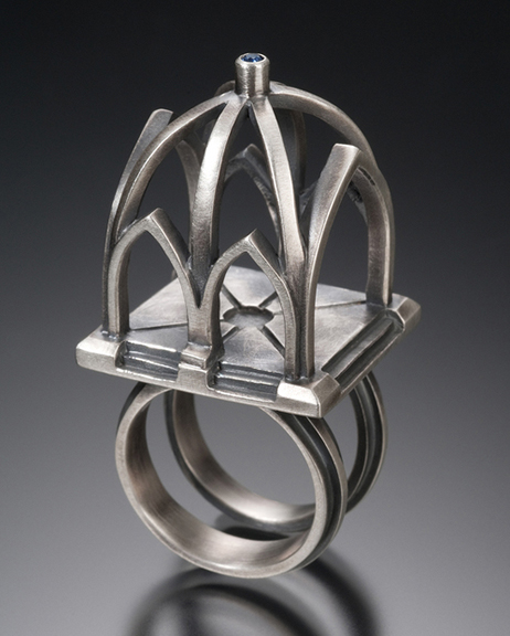 Fall Crafts at Lyndhurst will feature jewelry artists including Donna Veverka, who created this sculptural silver ring. Courtesy Artrider Productions.