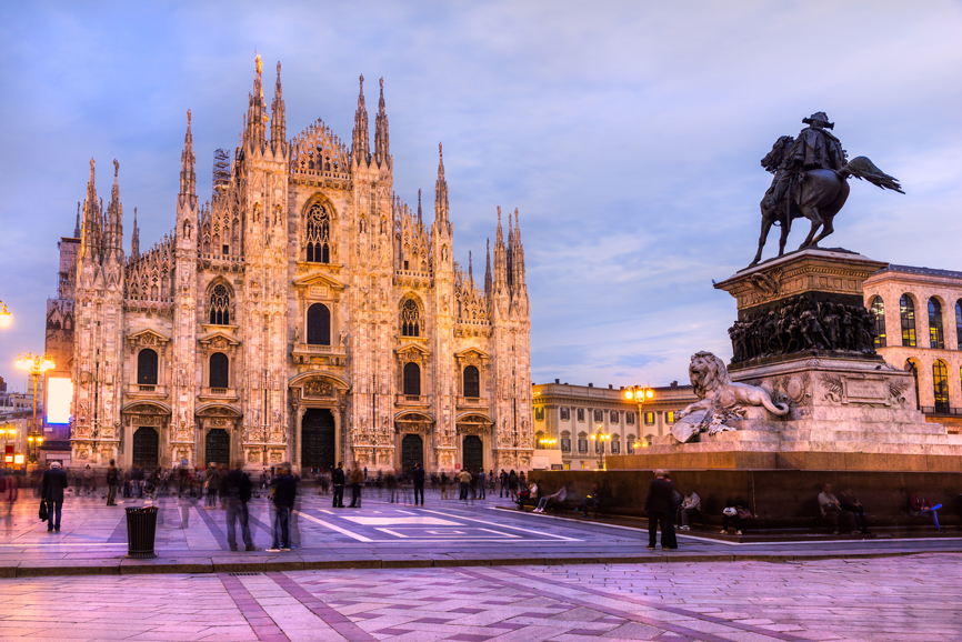 Milan is the city of Leonardo. Here is his trotting Horse Statue. Courtesy dreamstime.com.