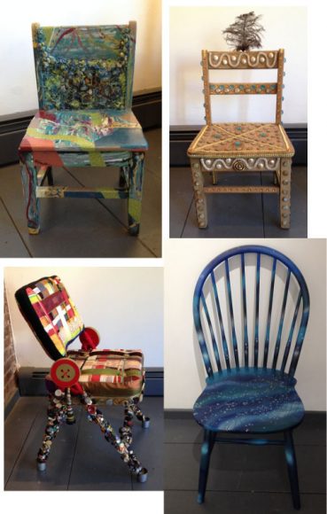 Gallery 66 NY in Cold Spring will showcase artist-decorated chairs during a pop-up event Oct. 1. Photograph courtesy Gallery 66 NY.