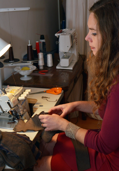 Jeorjia Shea has a work station within Quirkshop, so customers can glimpse the creative process. Photograph by Bob Rozycki. 