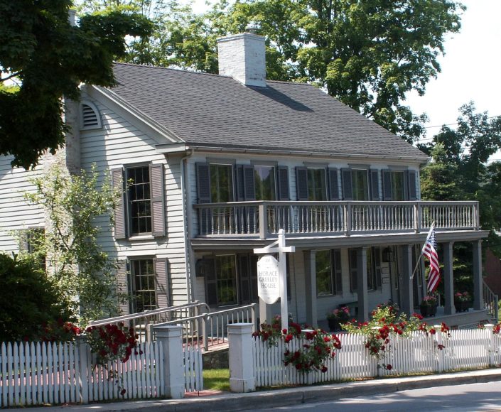 The Horace Greeley House Museum and New Castle Historical Society headquarters in Chappaqua. Photograph courtesy New Castle Historical Society.