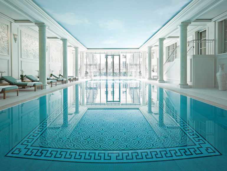 The pool at The Shangri-La Hotel Paris. Photograph courtesy The Shangri-La Hotel Paris. 