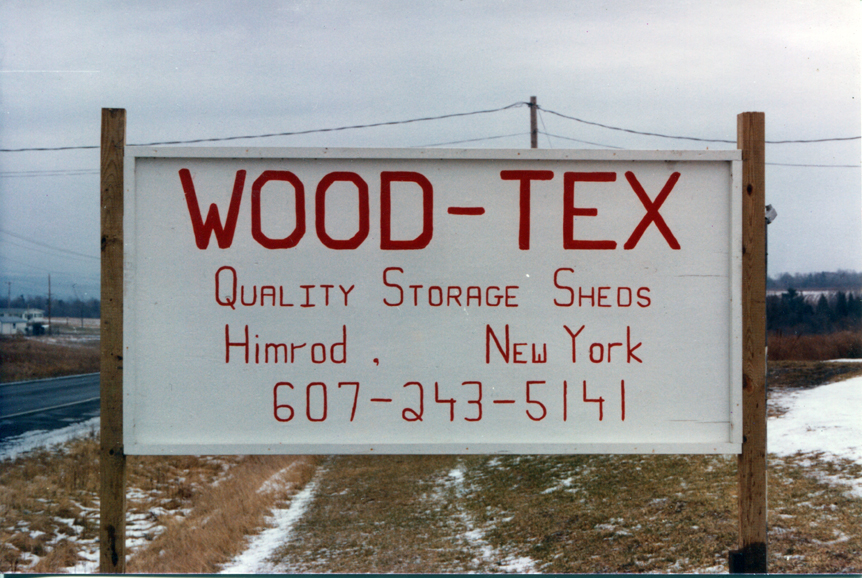 A sign showing where Woodtex is in the Finger Lakes. Photograph courtesy of Kent Lapp and the Lapp family.