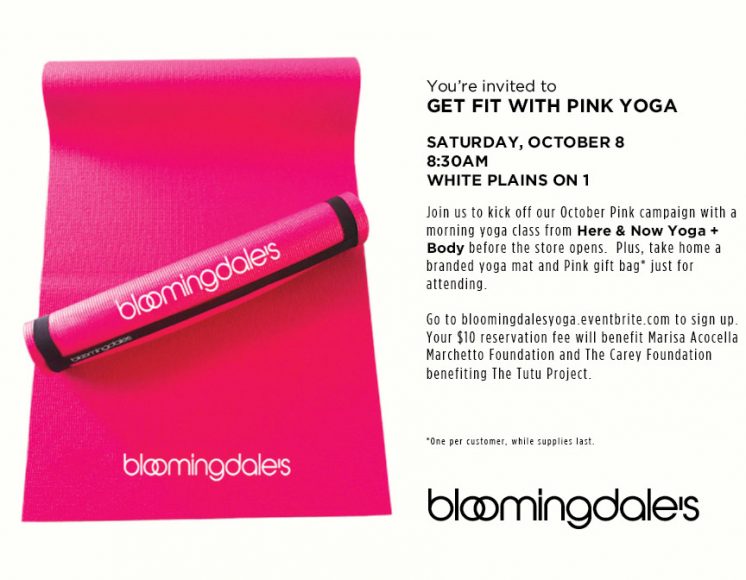 Bloomingdale’s Pink Yoga invite.