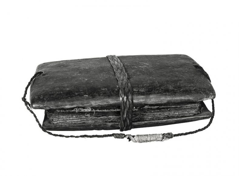 A book of magic spells from Sumatra. The pages are made from tree bark.
	Grimoire, Sumatra, Indonesia.
	British Museum, London

