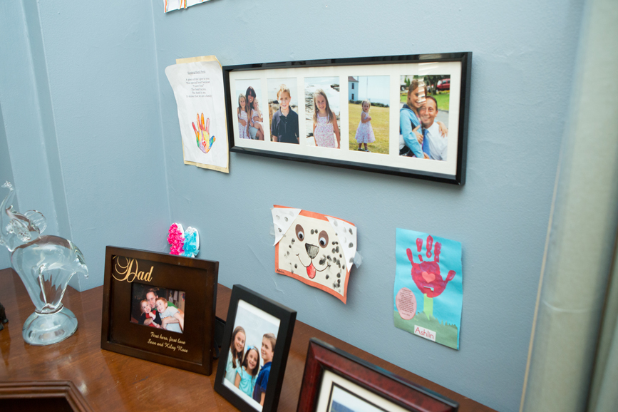 The walls of Robert Astorino’s office evince the centrality of family in his life. Photograph by John Rizzo.