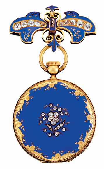 A watch presented
to Queen Victoria during the great exhibition of London in 1851., Patek Philippe & Cie, Genève, No. 4536. Photograph courtesy Patek Philippe.