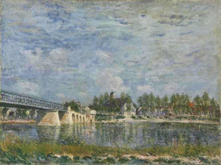 Alfred Sisley's "The Bridge at Saint Mammès" (1881), oil on canvas. Philadelphia Museum of Art, John G. Johnson Collection, 1917. Image courtesy of the Philadelphia Museum of Art. 