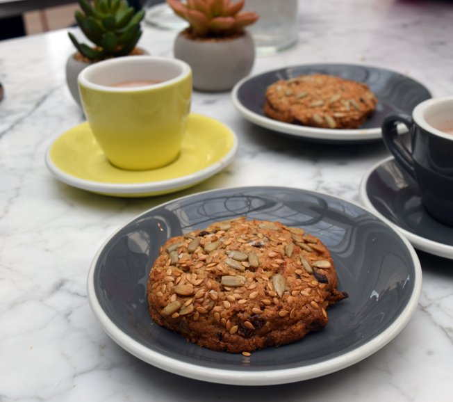 A delicious, homemade cookie and organic hot chocolate. Photograph by Aleesia Forni.