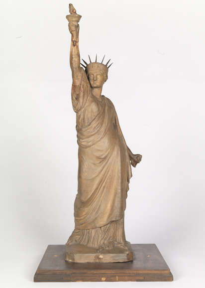 Maquette for the Statue of Liberty c. 1870. Terracotta; statue by Frédéric Auguste Bartholdi
Museum of the City of New York. Gift of Estella Cameron Silo in memory of her husband, James Patrick Silo, 33.386A-B. Courtesy Museum of the City of New York.