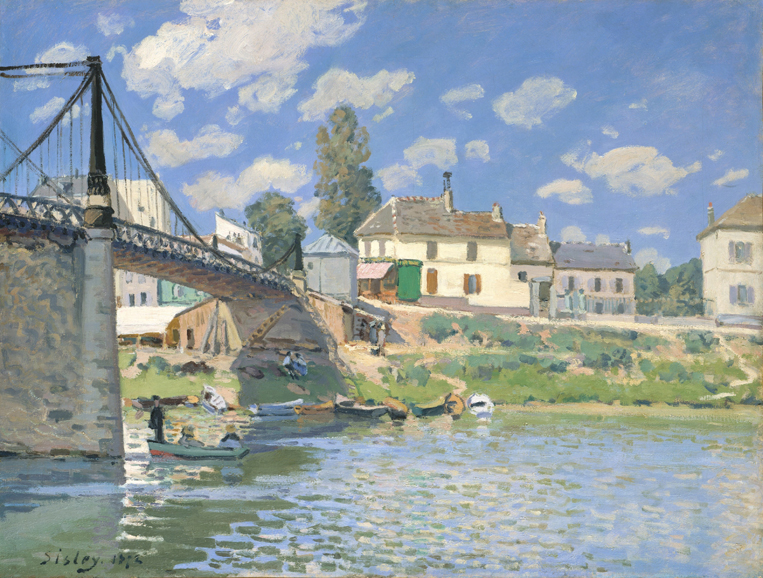 Alfred Sisley's "The Bridge at Villeneuve-la Garenne" (1872), oil on canvas. The Metropolitan Museum of Art, Gift of Mr. and Mrs. Henry Ittleson Jr., 1964. Image courtesy of The Metropolitan Museum of Art.