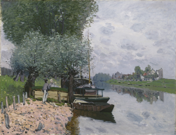Alfred Sisley's "The Seine at Bougival" (1872), oil on canvas. Yale University Art Gallery, New Haven, Gift of Henry Johnson Fisher, 1896. Photograph courtesy Yale University Art Gallery. 