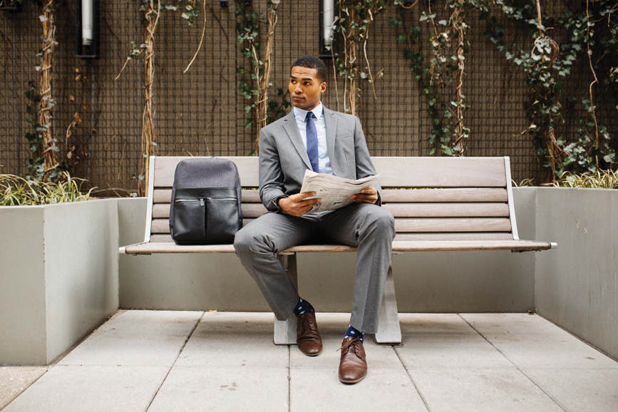 The “Power Bank Charging Luxury Backpack” by Royce New York is a most convenient companion for both work and play. Photograph courtesy Royce New York.