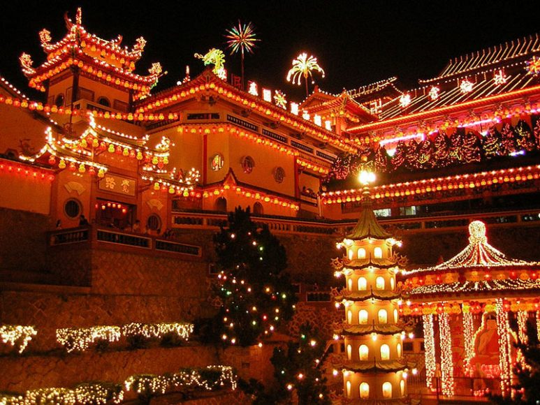 Chinese New Year preparations at Kek Lok Si, Southeast Asia’s largest temple, in Penang, Malaysia.