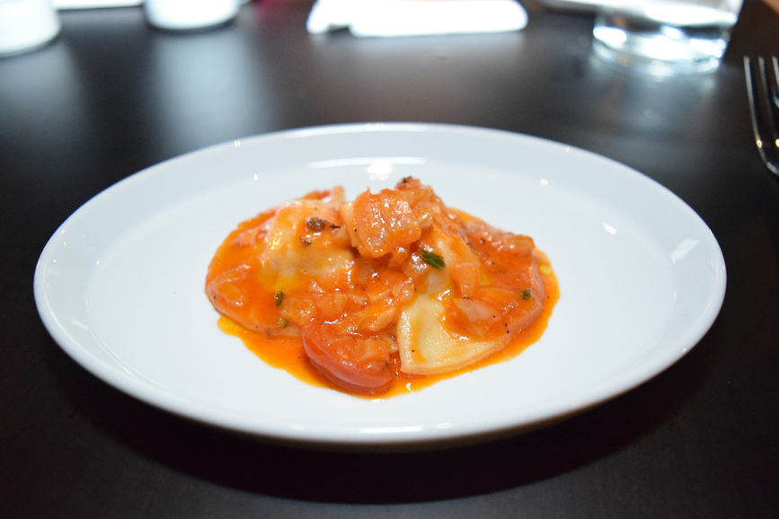 Lobster and butternut squash ravioli. Photograph by Aleesia Forni.