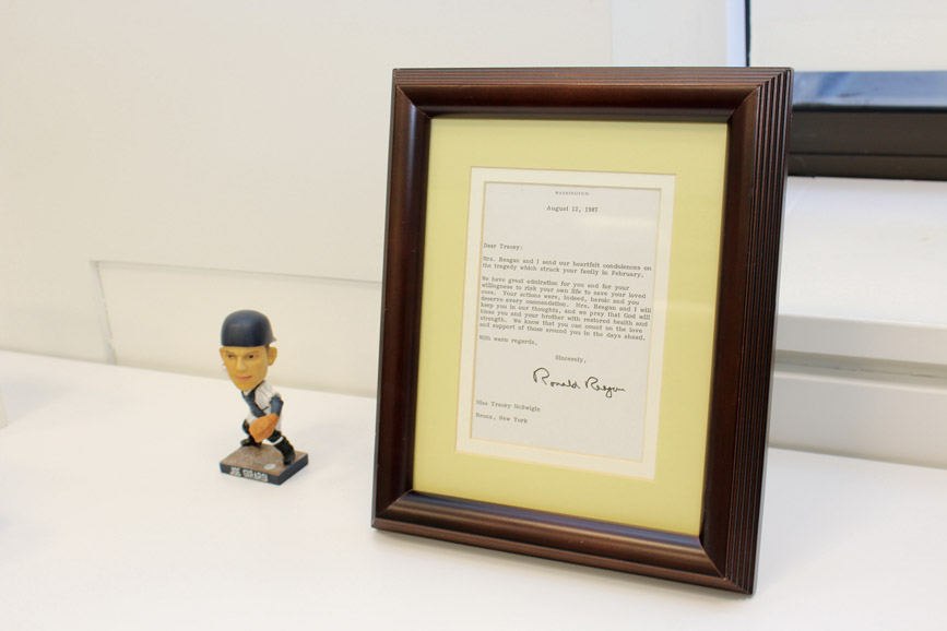 President Ronald Reagan's commendation to Tracey Bravant. Photograph by Sebastian Flores.