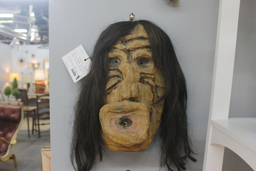 An Iroquois mask is among the unexpected finds at the Fairfield Co. Antique & Design Center in Norwalk. Photograph by Sebastian Flores.