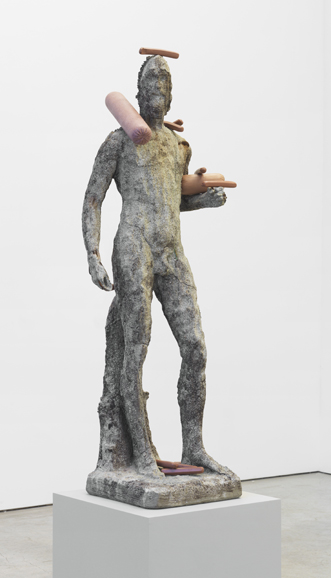 Tony Matelli's "Warrior" (2015), concrete and painted bronze. Courtesy of the artist and Marlborough Chelsea, N.Y.