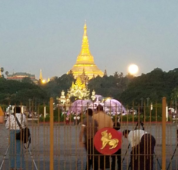 Shwedagon Pagoda dominates Rangoon’s skyline.