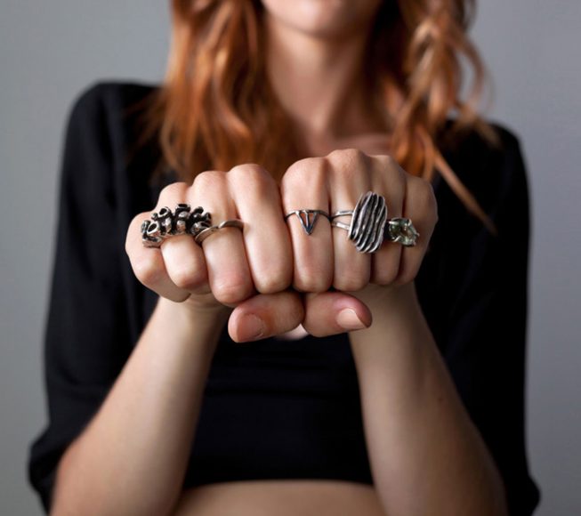 Unique rings from Lauren Passenti Jewelry. Photograph courtesy Artrider.
