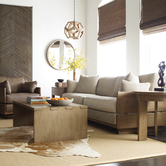 The Modern Loft from Studio by Stickley is a study in casual shapes and finishes. Photograph courtesy of L. & J.G. Stickley, Inc.