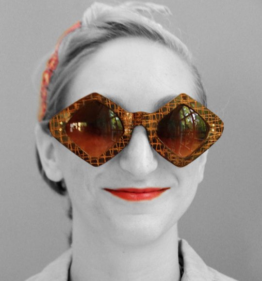 Olefson Art Opticals features handmade eyeglass frames and artful readers by Laurie Olefson. Photograph courtesy Artrider.