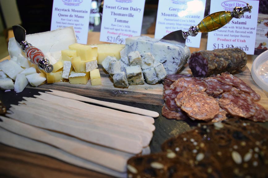 A wide selection of cheeses and charcuterie includes queso de mano, tomme and flavored salami. Photograph by Aleesia Forni.