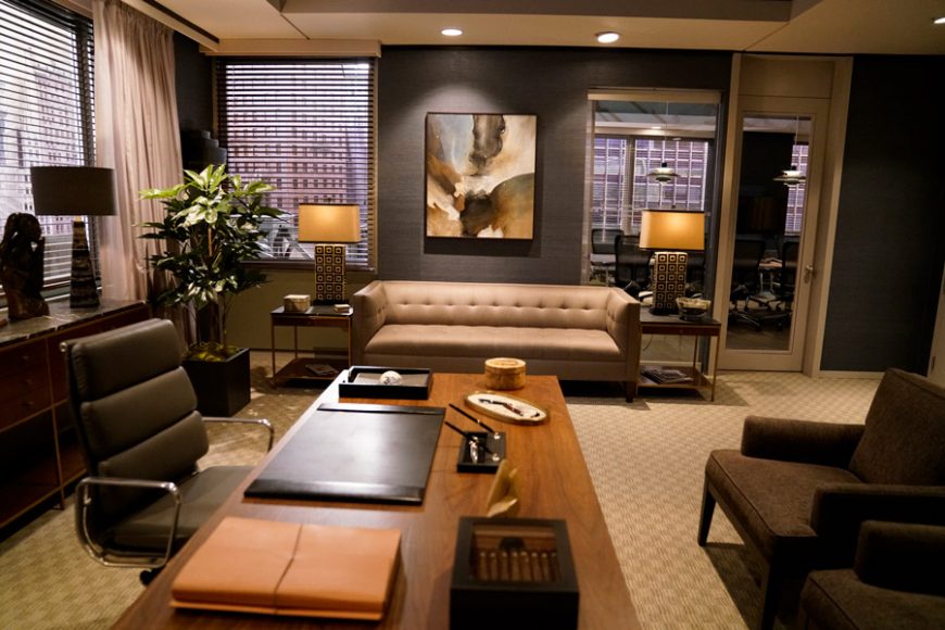 Mitchell Gold + Bob Williams furniture is featured on the television show “The Good Fight.” Here, the Major love seat. Photograph courtesy Mitchell Gold + Bob Williams.