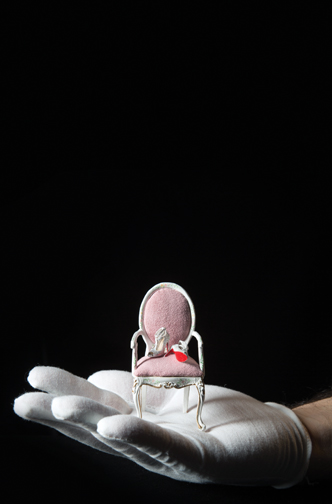 MyTrueSo includes such miniature bridal keepsakes as a bride’s Christian Louboutin shoes. Photograph by John Rizzo.