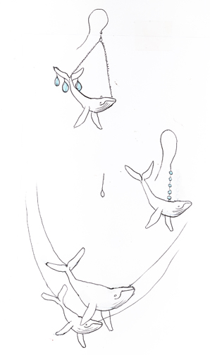Manya Tessler sketches out all her designs by hand. Here, she plays with ideas for whale-themed jewelry. Photograph courtesy Manya & Roumen.