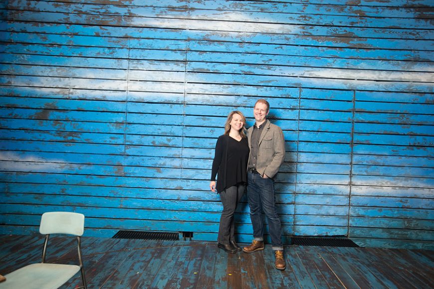 Irene Sankoff and David Hein on the "Come From Away" set.