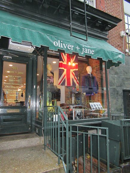 The welcoming storefront of oliver + jane on Manhattan’s Upper East Side. Photograph by Mary Shustack.
