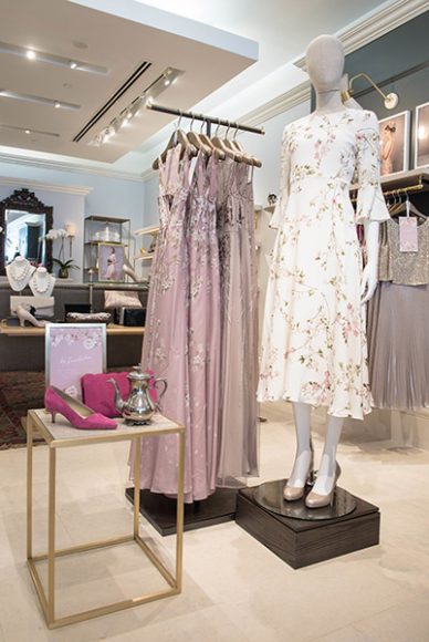The Greenwich storefront features a collection of exclusive special occasion wear. Photograph courtesy Hobbs London.