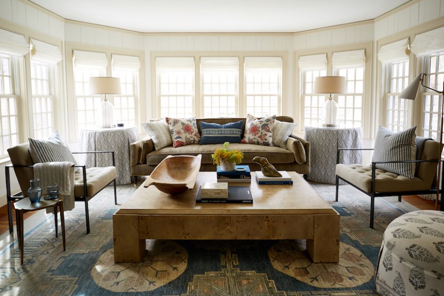 The Family Room of the One Kings Lane Connecticut House. Styled by Kaitlyn DuRoss. Produced by Niki Dankner. Designed by Nicole Fisher. Photograph by Frank Tribble.