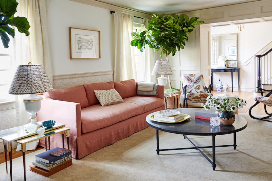 The Sitting Room of the One Kings Lane Connecticut House. Styled by Kaitlyn DuRoss. Produced by Niki Dankner. Designed by Nicole Fisher. Photograph by Frank Tribble.