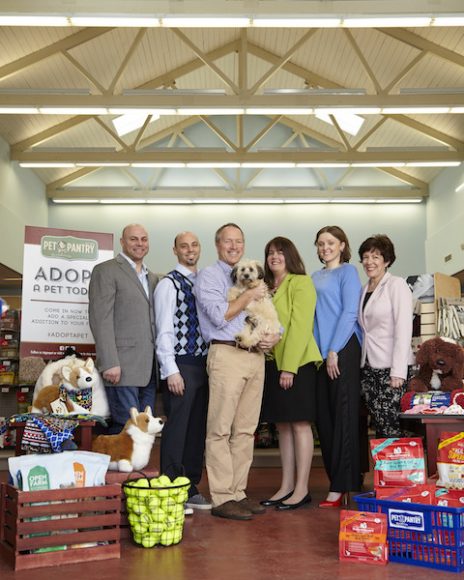 From left: Ari Jacobson and Adam Jacobson, co-owners of Pet Pantry Warehouse; Michael Bagley, photographer of the animals’ photos featured on the Bankwell website; Ann Mitrione, manager, Wilton branch, Bankwell; Lucy French, marketing assistant, Bankwell; and Lynne Gomez, executive assistant to the CEO, Bankwell, who spearheaded the Good Pet Adoption Project. 