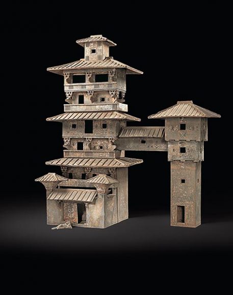 Model of a Multistory House from the Eastern Han dynasty (A.D. 25-220), earthenware with pigment. Photograph courtesy Henan Museum.