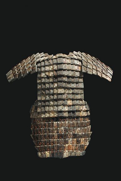 Model armor from the Qin dynasty (221-206 B.C.), limestone. Photograph courtesy Shaanxi Provincial Institute of Archaeology. 
