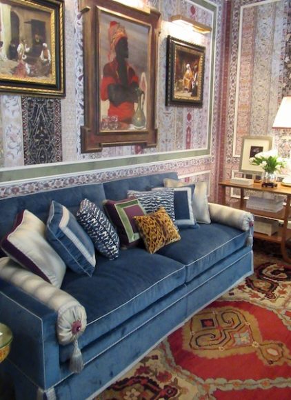 Culture, travel and design based on heritage form the heart of The Parlor Room by Richard Mishaan Design at the 45th annual Kips Bay Decorator Show House. Photograph by Mary Shustack.