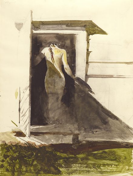 Andrew Wyeth’s “In the Doorway” (1984), watercolor on paper. Courtesy Adelson Galleries and Frank E. Fowler. Copyright Pacific Sun Trading Co.