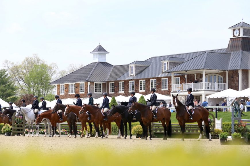 Riders up at Old Salem Farm’s Spring Horse Shows. Photograph by Lindsay Brock/Jump Media