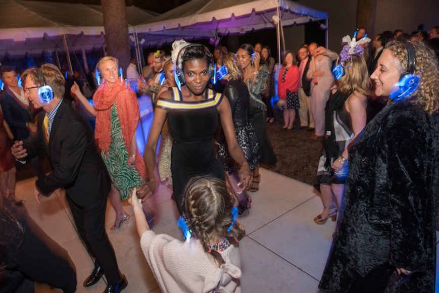 A candid moment from the “Silent Disco” at last year’s gala. Photograph courtesy Katonah Museum of Art. 