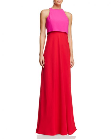 (3) Color-Block Gown in rose/cherry by Jill Jill Stuart, $298. Photograph courtesy Bloomingdale's. 