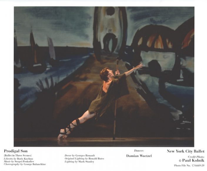 Damian Woetzel in George Balanchine’s “Prodigal Son.” Photograph by Paul Kolnick. Courtesy New York City Ballet.