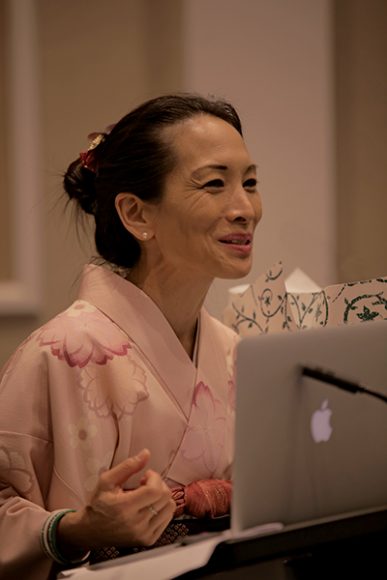 Yumi Kuwana joins a student lead discussion. Photograph courtesy Global Citizens Initiative.