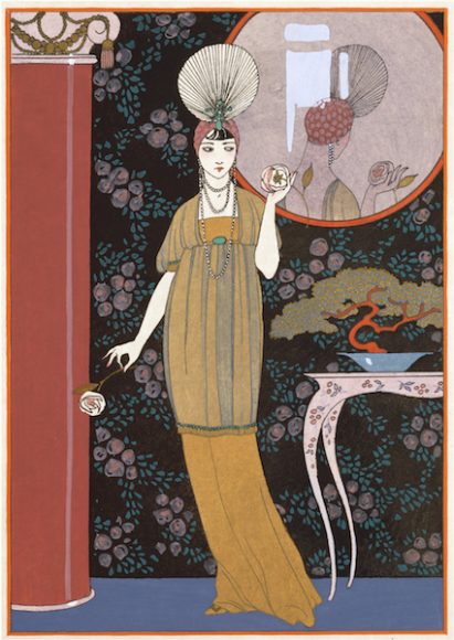 “Sheherazade” by Georges Barbier (1882–1932), from “Modes et Manières d’Aujourd’hui.” Print. Paris, France, about 1914. V&A National Art Library: 95.JJ.22. © 2017 Victoria and Albert Museum.