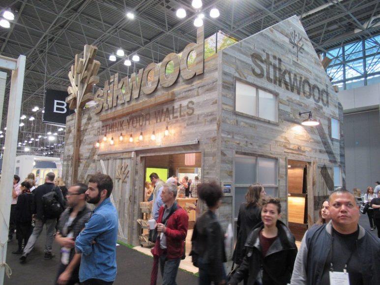 The Stikwood booth captured a lot of attention at ICFF. Photograph by Mary Shustack.